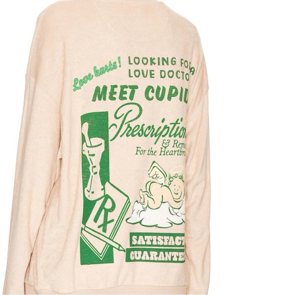 Boys Lie Women's Cream and Tan Sweatshirt